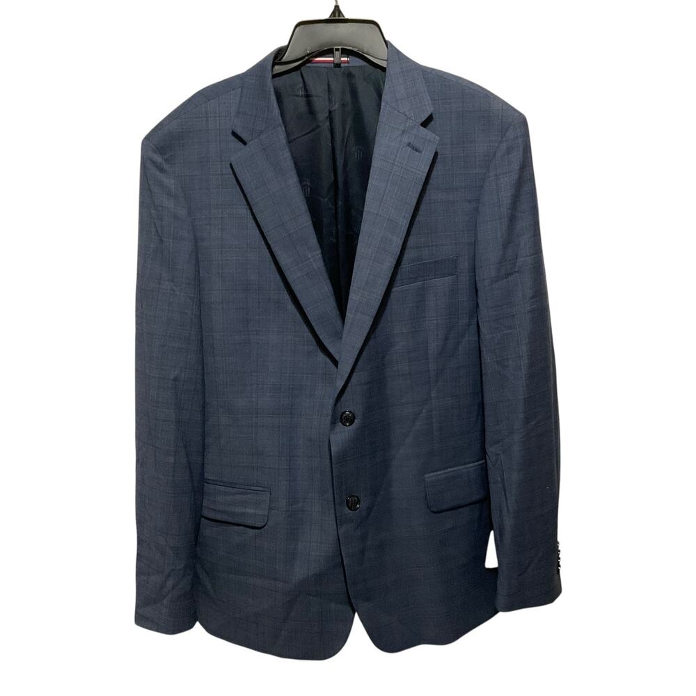 Tommy Hilfiger Men’s Athletic Modern Fit Stretch Suit Jacket Blue Plaid Size 48R